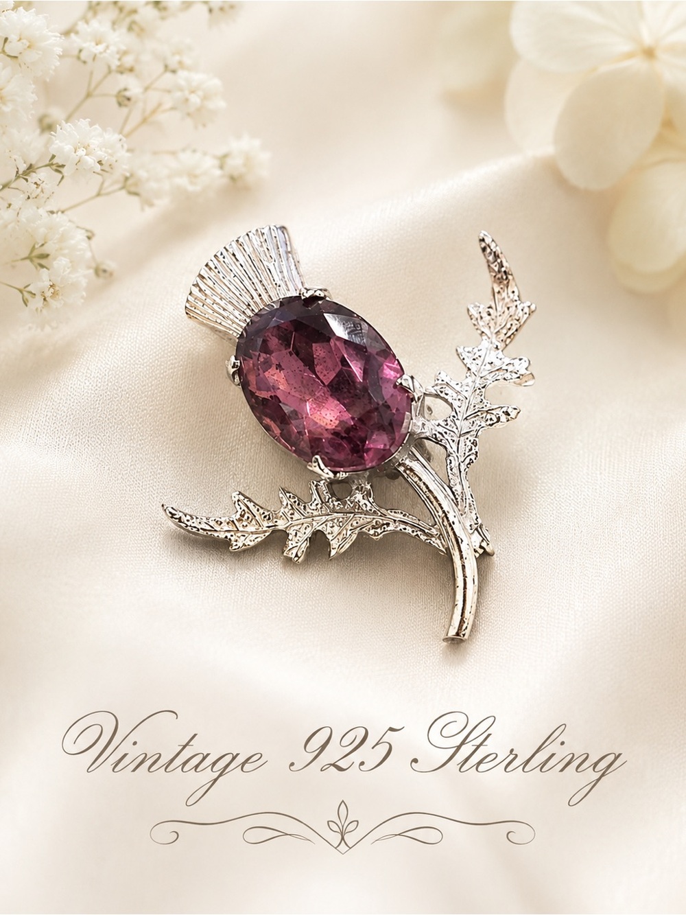 🆕VINTAGE COLLECTION Scottish Thistle Pin 925 Sterling